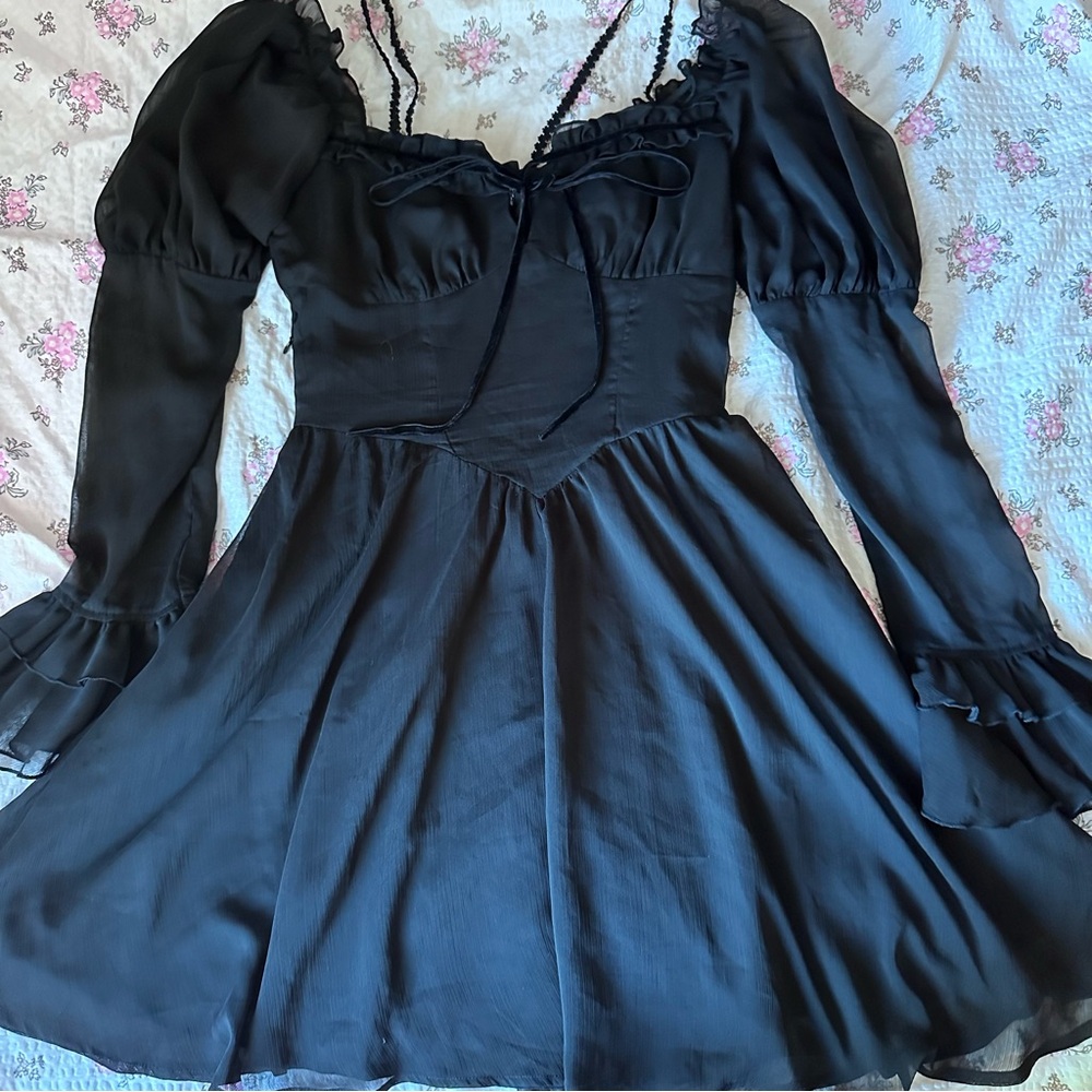 Dolls kill Dark in love princess puffy sleeve mini dress